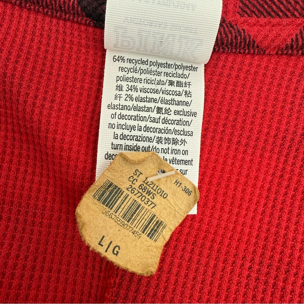 PINK Victoria’s Secret Thermal Sleep Onesie Buffalo Check Plaid Red Black - Picture 8 of 8